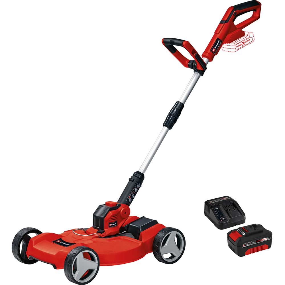 Image of Einhell GE-CT 18/28 Li TC 18v Cordless Grass Trimmer and Edger 280mm 1 x 4ah Li-ion Charger