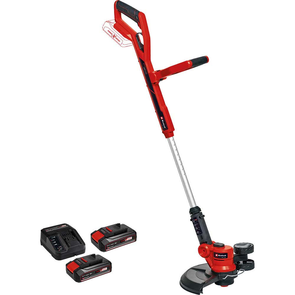 Einhell GE-CT 18/30 Li 18v Cordless Telescopic Grass Trimmer and Edger 300mm 2 x 2.5ah Li-ion Battery Charger
