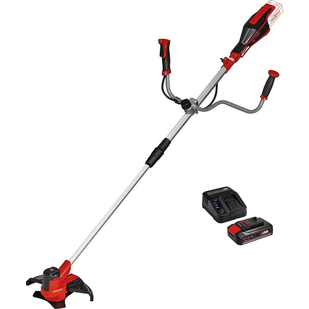 Einhell AGILLO 18/200 18v Cordless Split Shaft Brush Cutter and Line Trimmer 200/300mm 1 x 2.5ah Li-ion Battery Charger