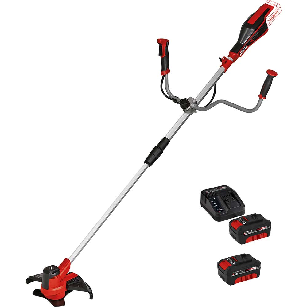 Einhell AGILLO 18/200 18v Cordless Split Shaft Brush Cutter and Line Trimmer 200/300mm 2 x 4ah Li-ion Battery Charger