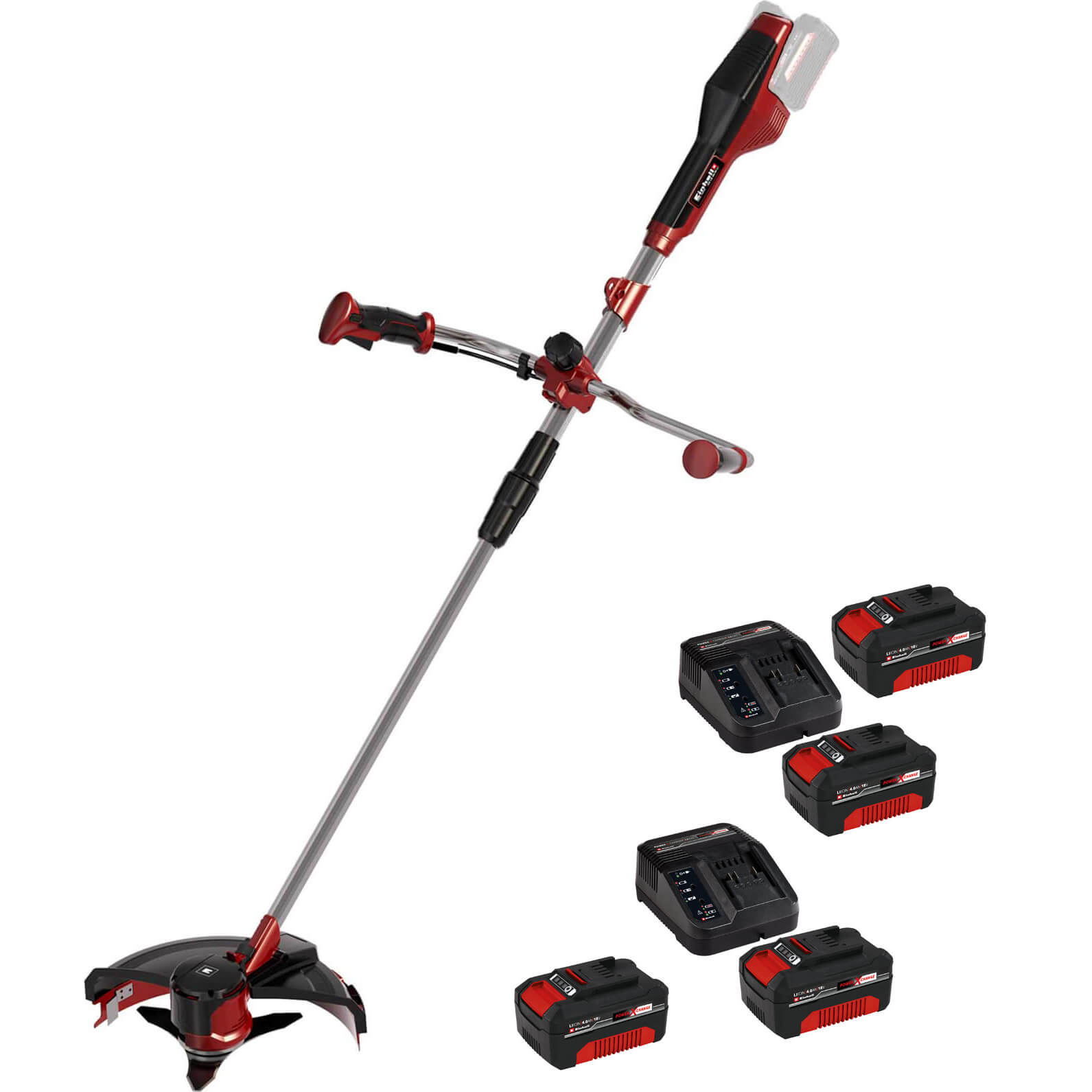 Image of Einhell AGILLO 36v Cordless Split Shaft Brush Cutter and Line Trimmer 255/300mm 4 x 4ah Li-ion Charger