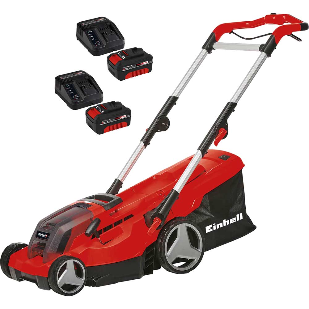 Image of Einhell GE-CM 36/37 Li 36v Cordless Lawnmower 370mm 2 x 4ah Li-ion Charger