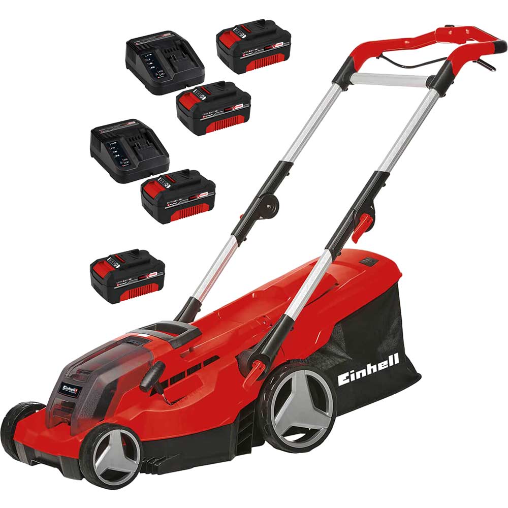 Image of Einhell GE-CM 36/37 Li 36v Cordless Lawnmower 370mm 4 x 4ah Li-ion Charger