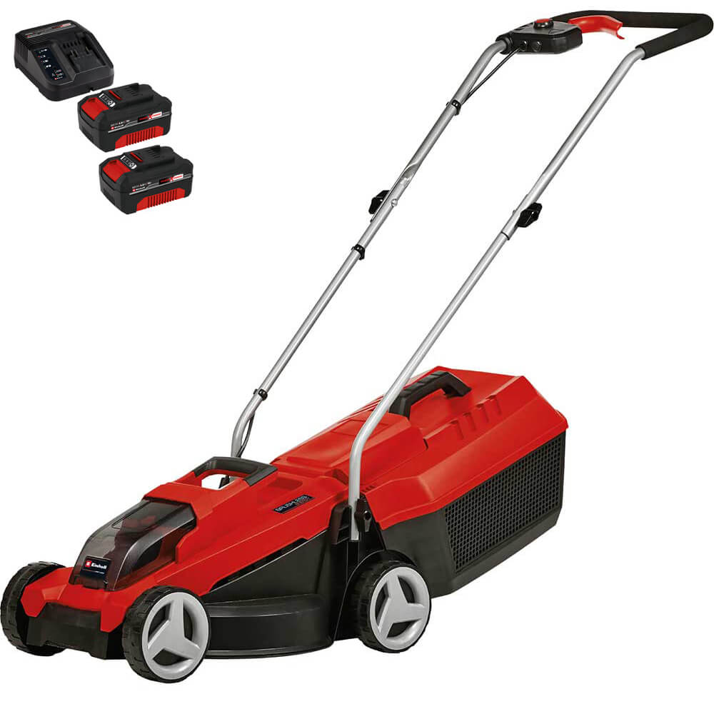 Einhell GE-CM 18/32 Li 18v Cordless Brushless Rotary Lawnmower 320mm 2 x 4ah Li-ion Charger