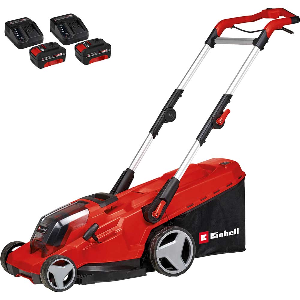 Image of Einhell GE-CM 36/41 Li 36v Cordless Brushless Rotary Lawnmower 410mm 2 x 4ah Li-ion Charger