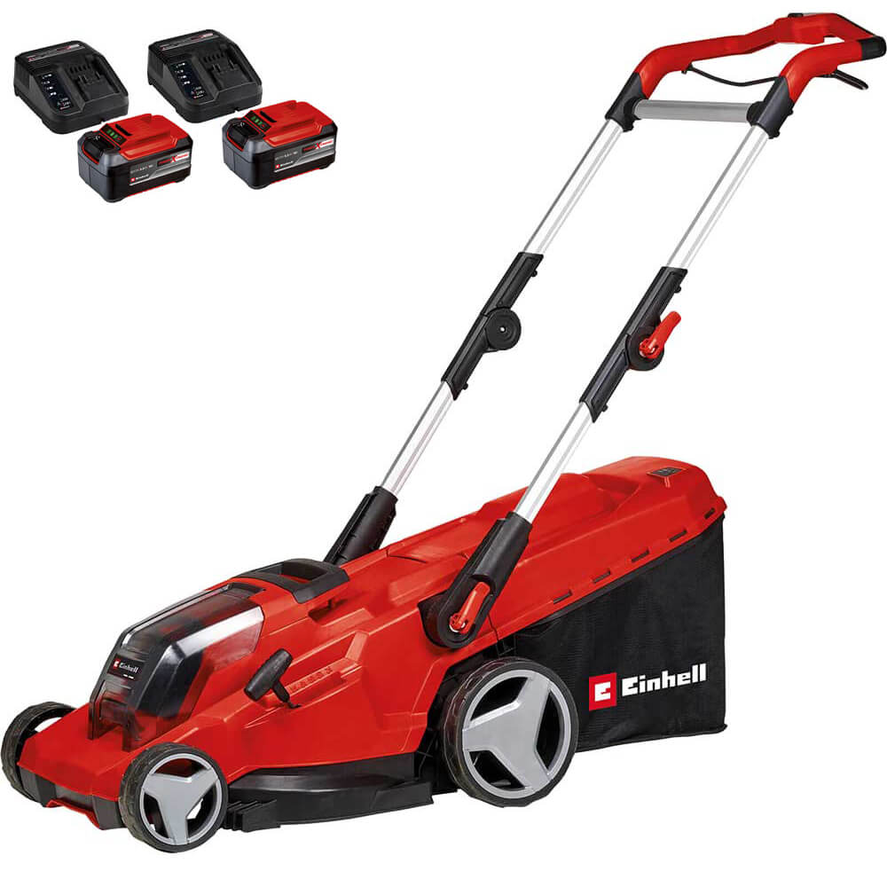 Einhell Professional GE-CM 36/41 Li 36v Cordless Brushless Rotary Lawnmower 410mm 2 x 5.2ah Li-ion Twin or Dual Battery Charger