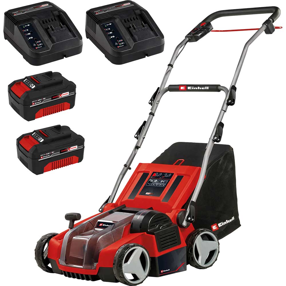 Einhell GE-SA 36/35 Li 36v Cordless Scarifier 350mm 2 x 4ah Li-ion Twin or Dual Battery Charger
