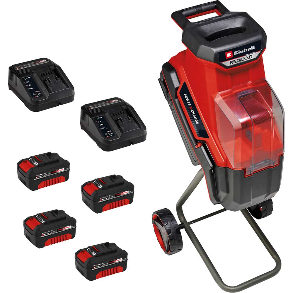 Einhell REDAXXO 36/25 36v Cordless Garden Shredder 4 x 4ah Li-ion Twin or Dual Battery Charger