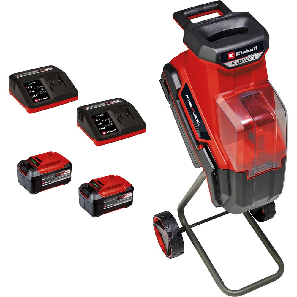 Einhell REDAXXO 36/25 36v Cordless Garden Shredder 2 x 5.2ah Li-ion Twin or Dual Battery Charger