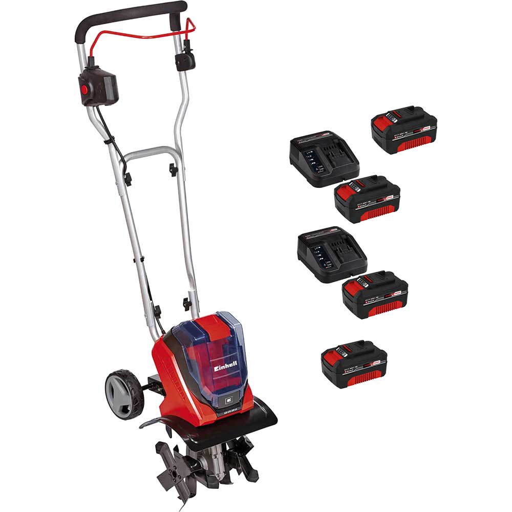 Einhell GE-CR 30 Li 36v Cordless Garden Tiller 300mm 4 x 4ah Li-ion Twin or Dual Battery Charger