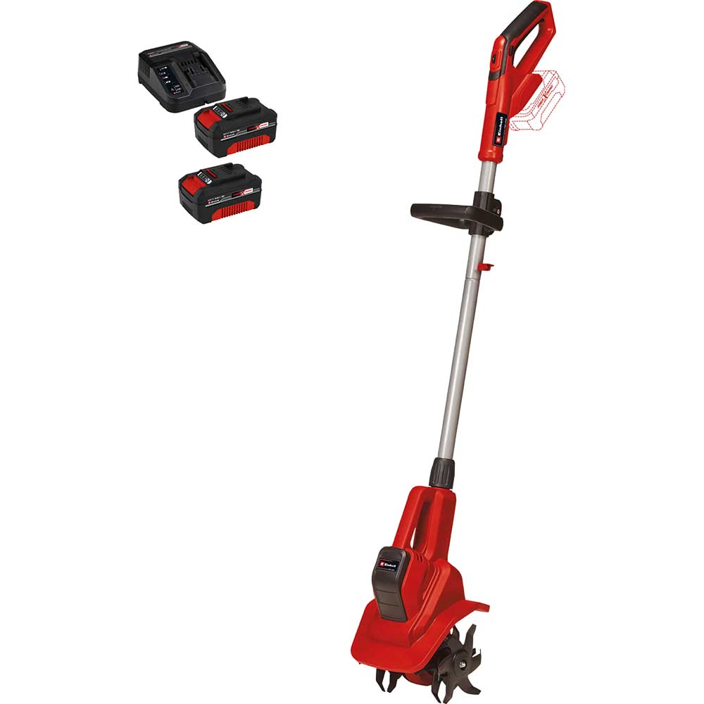 Einhell GE-CR 18/20 Li E 18v Cordless Tiller 200mm 2 x 4ah Li-ion Battery Charger