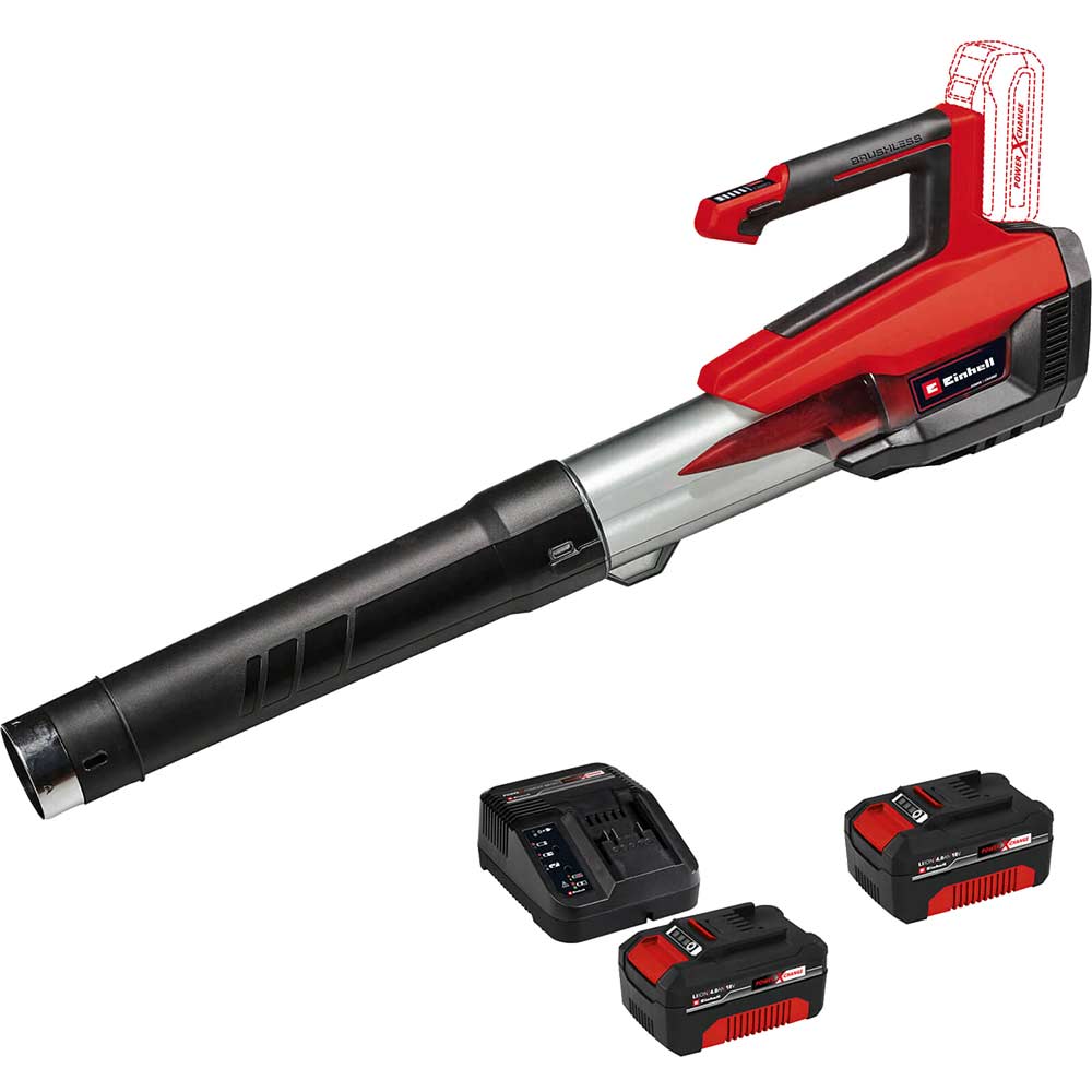 Einhell Professional GE-LB 18/200 Li E 18v Cordless Brushless Axial Leaf Blower 2 x 4ah Li-ion Battery Charger