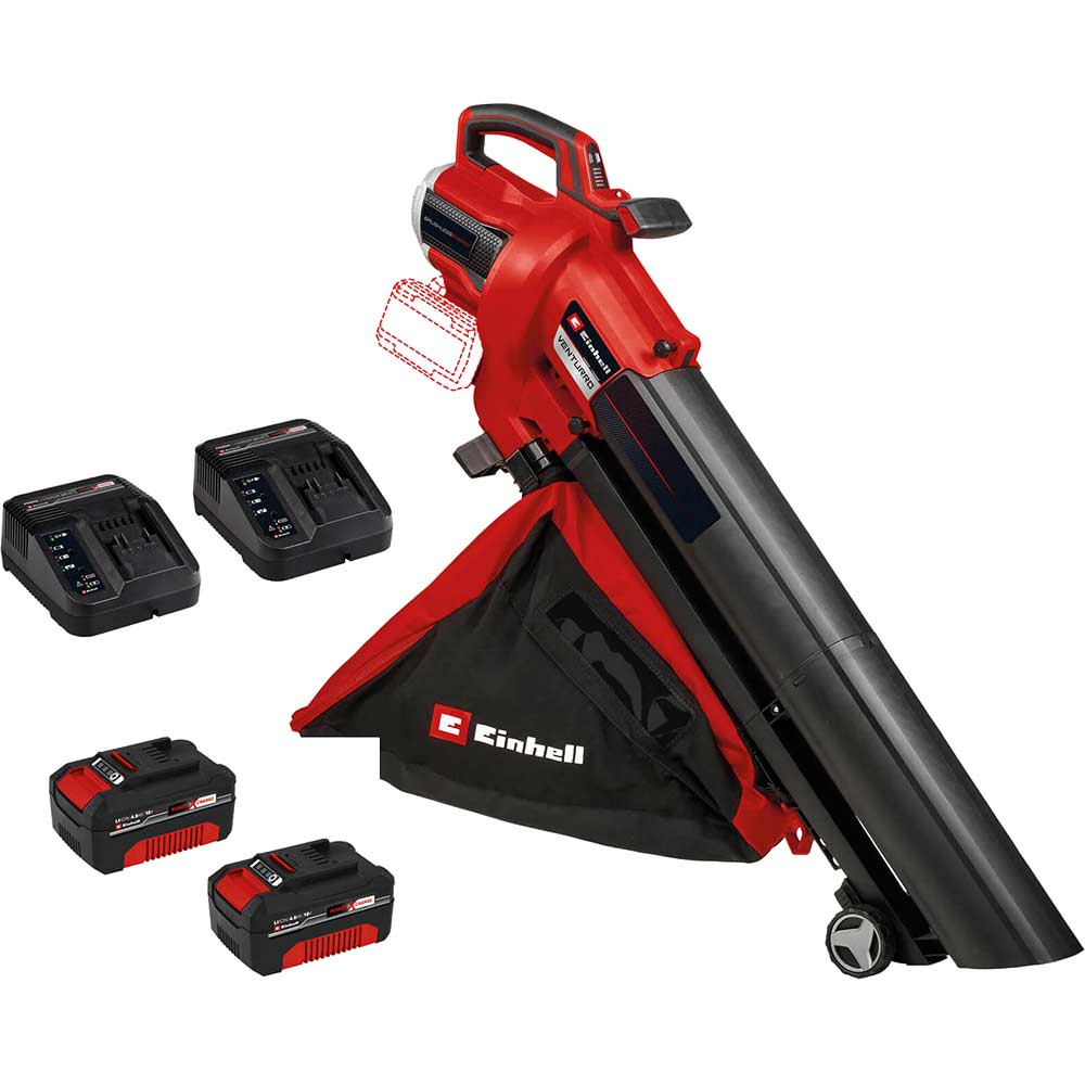 Einhell Professional VENTURRO 36/240 36v Cordless Leaf Blower and Vacuum 2 x 4ah Li-ion Twin or Dual Battery Charger