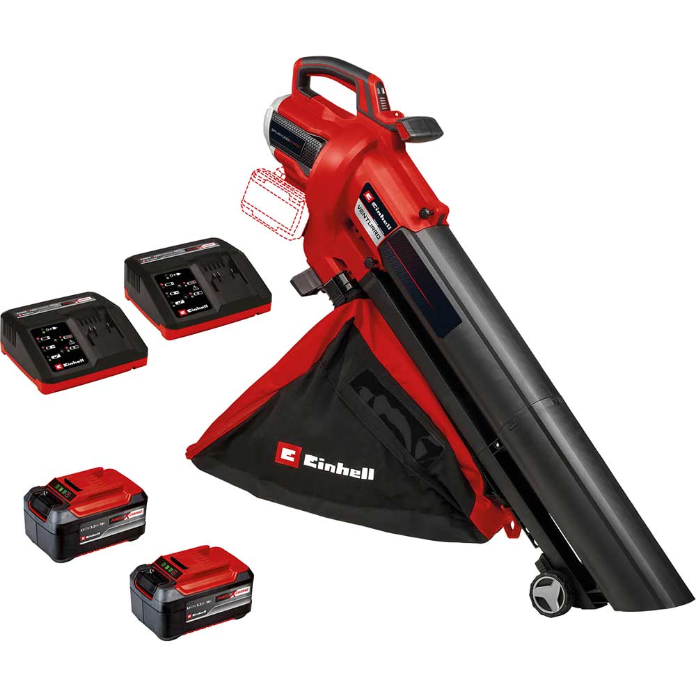 Einhell Professional VENTURRO 36/240 36v Cordless Leaf Blower and Vacuum 2 x 5.2ah Li-ion Twin or Dual Battery Charger