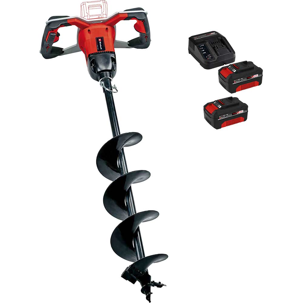 Einhell Professional GP-EA 18/150 Li BL 18v Cordless Brushless Earth Drill Auger 2 x 4ah Li-ion Battery Charger