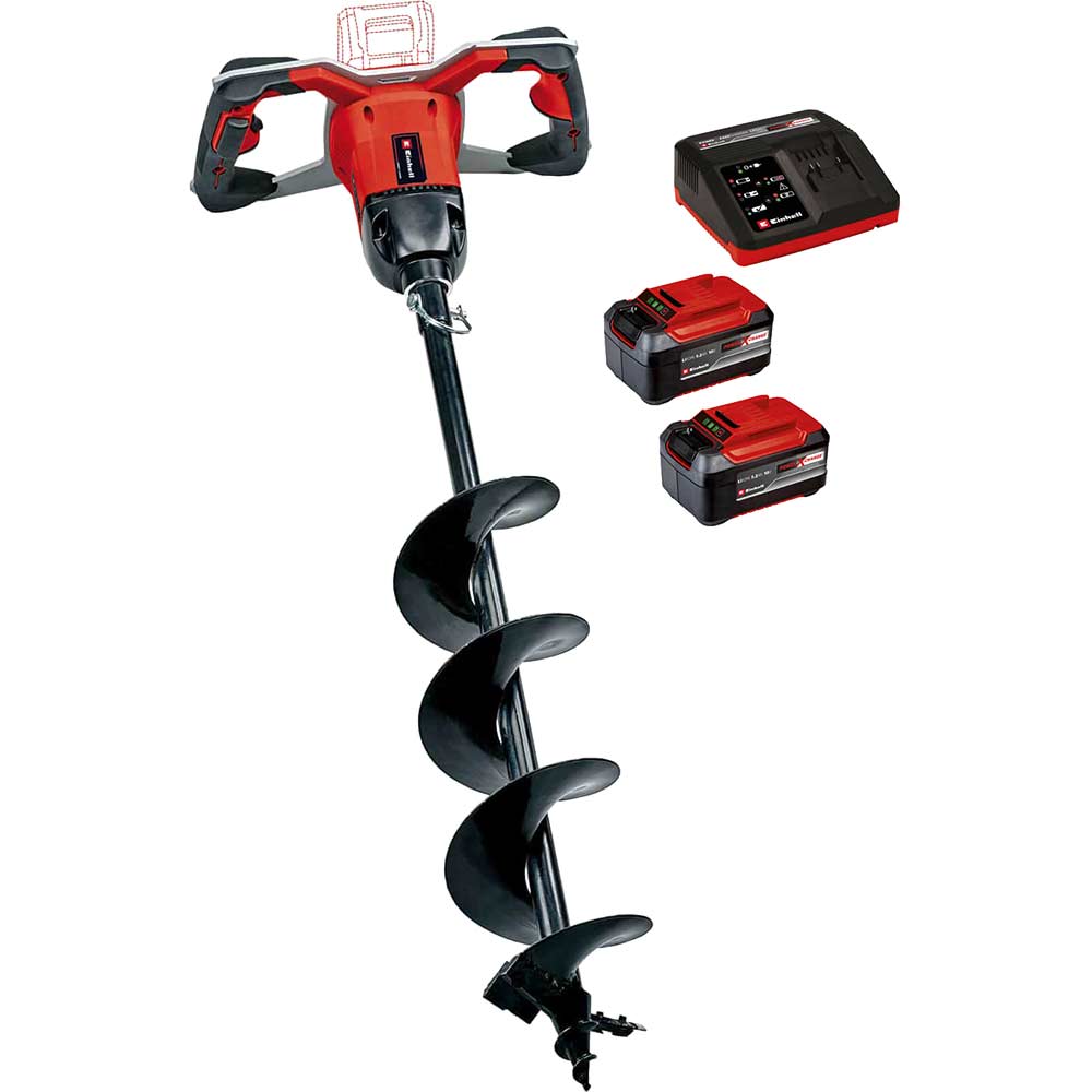 Einhell Professional GP-EA 18/150 Li BL 18v Cordless Brushless Earth Drill Auger 2 x 5.2ah Li-ion Battery Charger