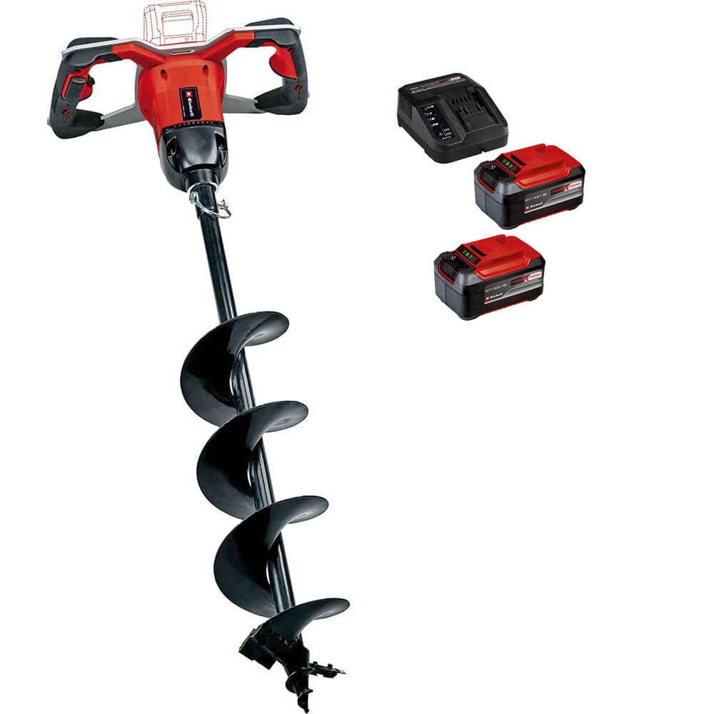Einhell Professional GP-EA 18/150 Li BL 18v Cordless Brushless Earth Drill Auger 2 x 5.2ah Li-ion Battery Charger