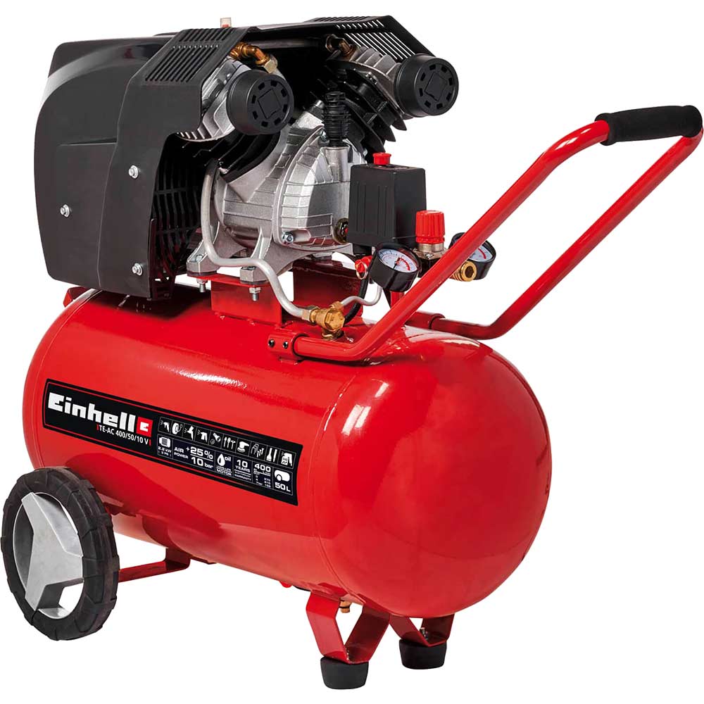 Einhell TE AC 400 50 10 V Twin Air Compressor 50 Litre Air