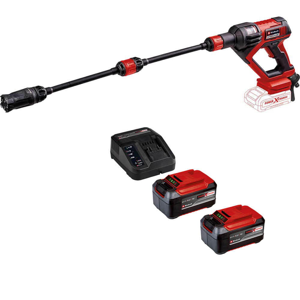 Einhell HYPRESSO 18/24 Li 18v Cordless Pressure Washer 2 x 5.2ah Li-ion Battery Charger
