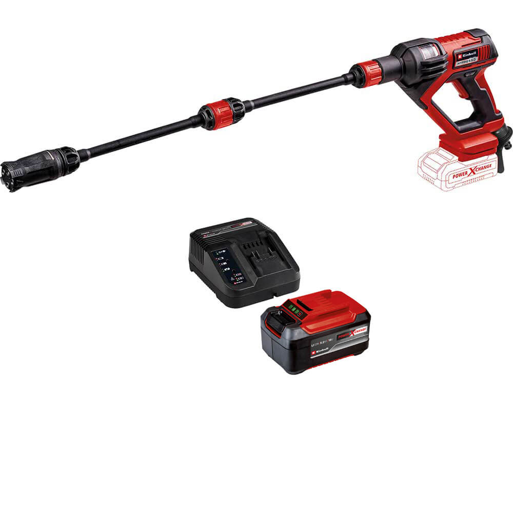 Einhell HYPRESSO 18/24 Li 18v Cordless Pressure Washer 1 x 5.2ah Li-ion Battery Charger