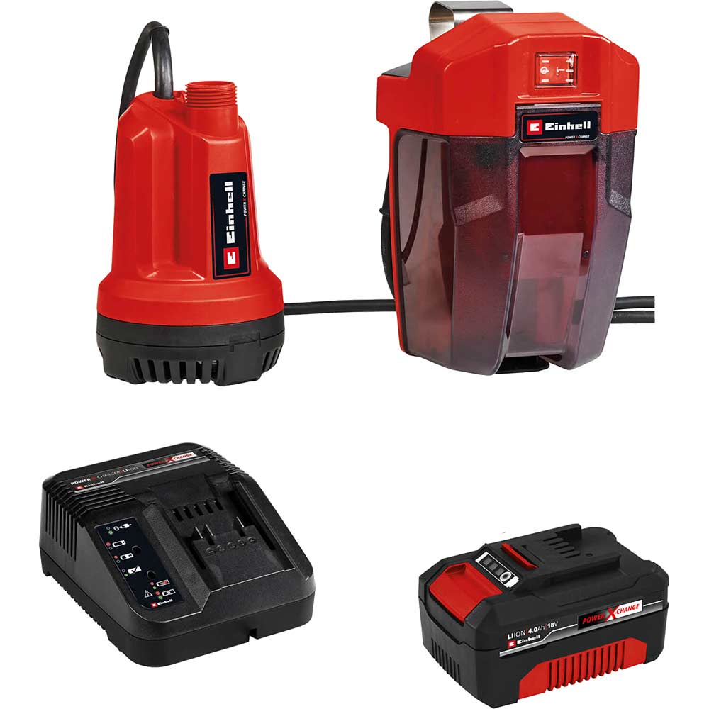 Einhell GE-SP 18 Li 18v Cordless Clean Water Pump 5000 l/h 1 x 4ah Li-ion Battery Charger