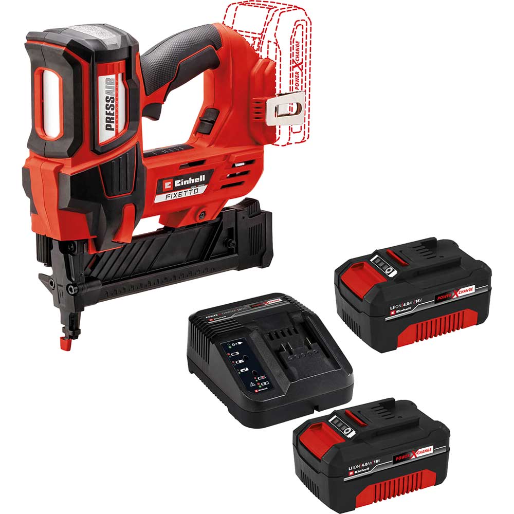 Einhell Professional FIXETTO 18/38 S 18v Cordless Staple Gun 2 x 4ah Li-ion Battery Charger No Case