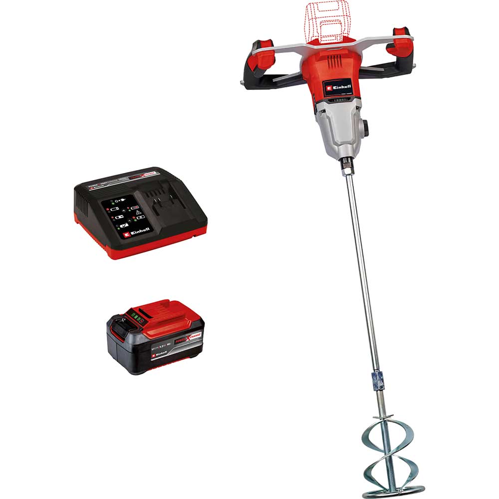 Einhell Professional TP-MX 18-2 Li BL 18v Cordless Brushless Paddle Mixer 1 x 5.2ah Li-ion Battery Charger No Case