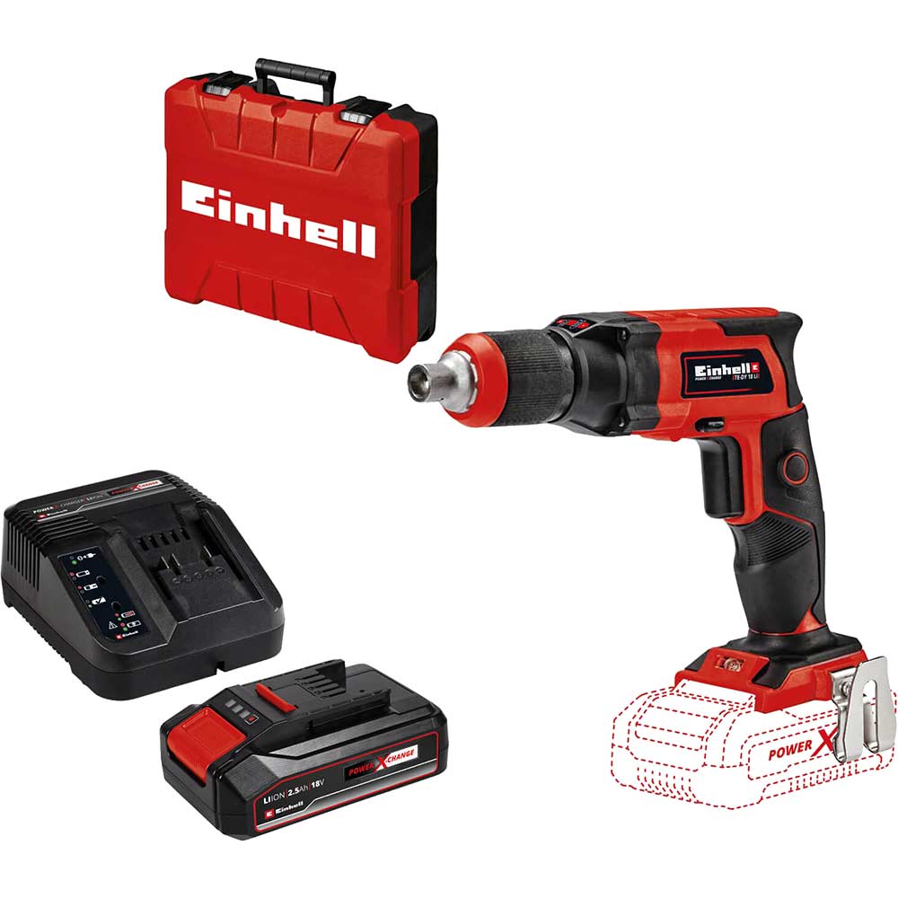 Image of Einhell TE-DY 18 Li 18v Cordless Drywall Screwdriver 1 x 2.5ah Li-ion Charger Case