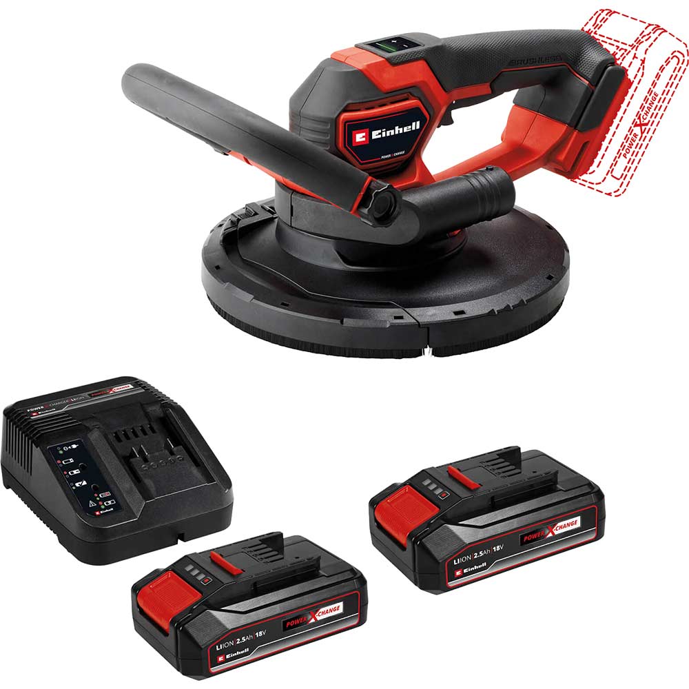 Einhell TP-DWS 18/225 Li BL 18v Cordless Drywall Sander 225mm 2 x 2.5ah Li-ion Charger No Case