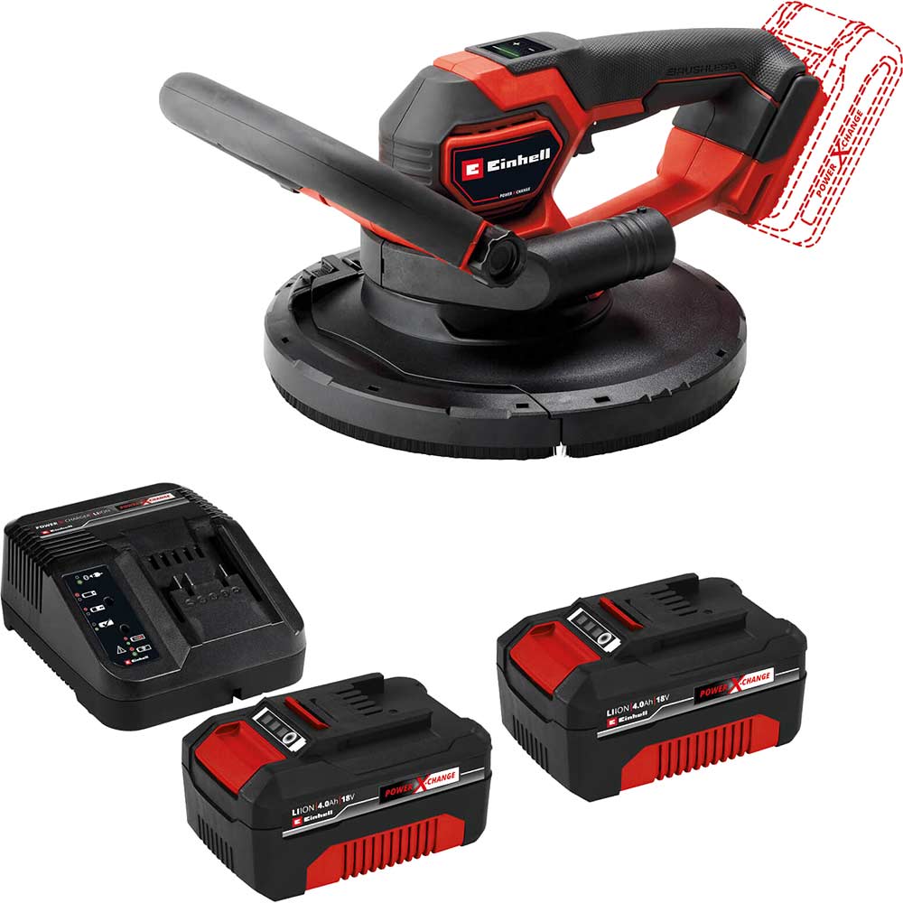 Einhell Professional TP-DWS 18/225 Li BL 18v Cordless Drywall Sander 225mm 2 x 4ah Li-ion Battery Charger No Case