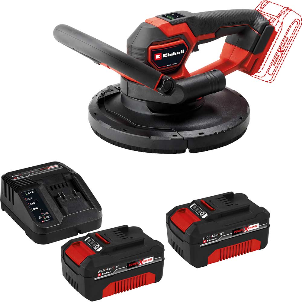 Einhell TP-DWS 18/225 Li BL 18v Cordless Drywall Sander 225mm 2 x 4ah Li-ion Charger No Case