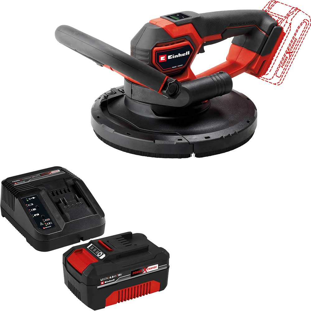Einhell Professional TP-DWS 18/225 Li BL 18v Cordless Drywall Sander 225mm 1 x 4ah Li-ion Battery Charger No Case