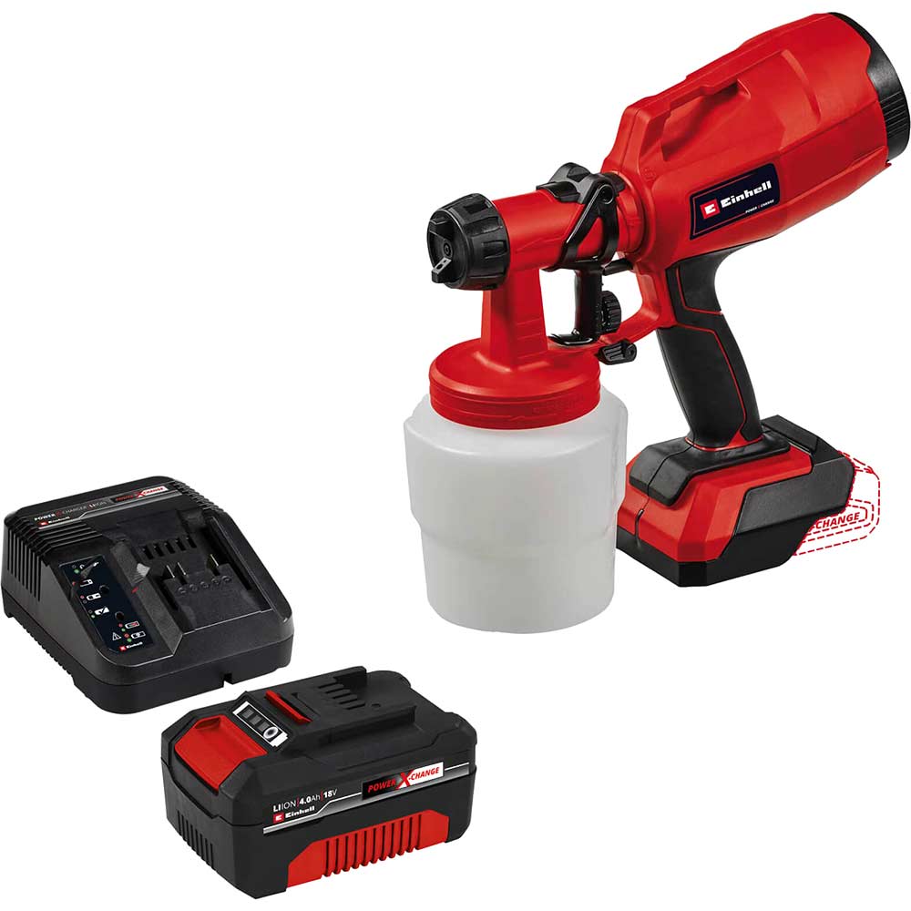 Photos - Paint Sprayer Einhell TC-SY 18/60 Li 18v Cordless Paint Spray Gun 1 x 4ah Li-ion Charger 