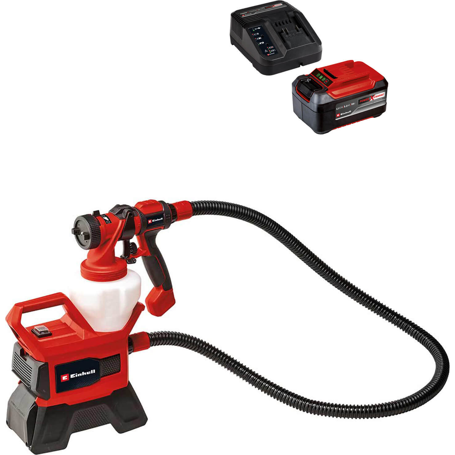 Einhell TE-SY 18/90 Li 18v Cordless Paint Spray System 1 x 5.2ah Li-ion Charger No Case