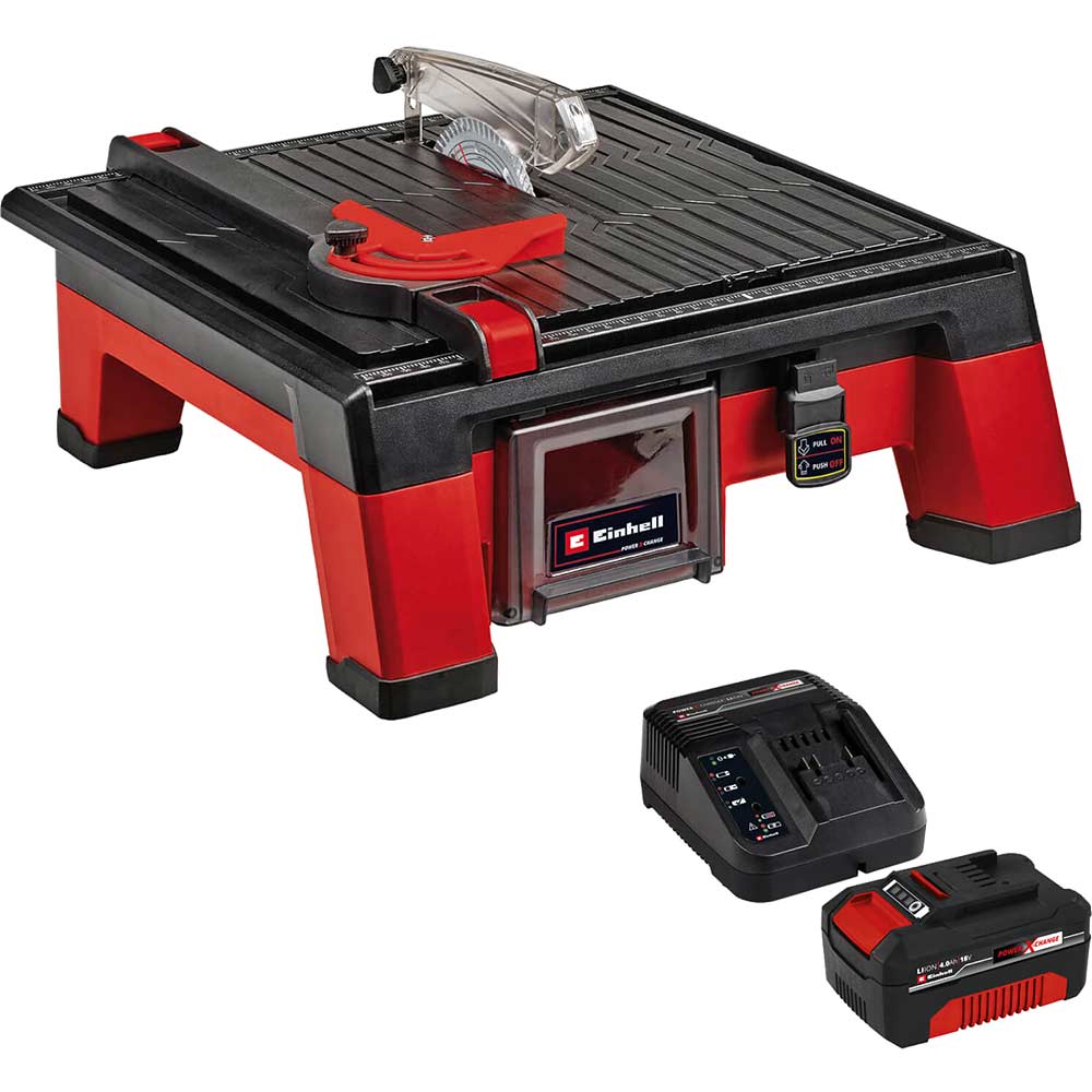 Image of Einhell TE-TC 18/115 Li 18v Cordless Tile Saw 115mm 1 x 4ah Li-ion Charger No Case