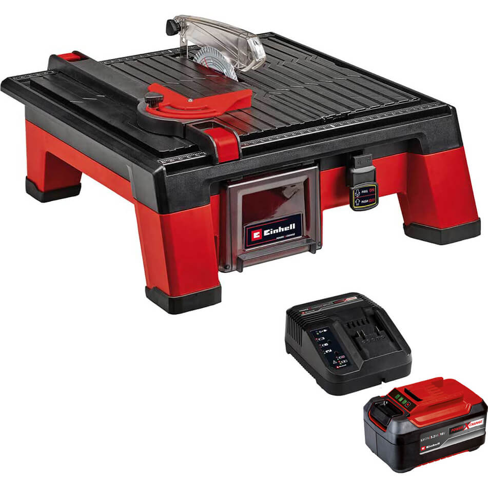 Einhell TE-TC 18/115 Li 18v Cordless Tile Saw 115mm 1 x 5.2ah Li-ion Battery Charger No Case