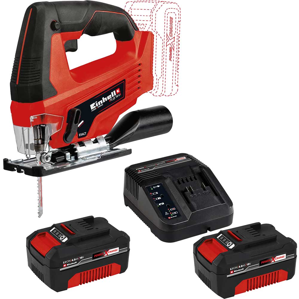 Einhell TC-JS 18 Li 18v Cordless Jigsaw 2 x 4ah Li-ion Battery Charger No Case