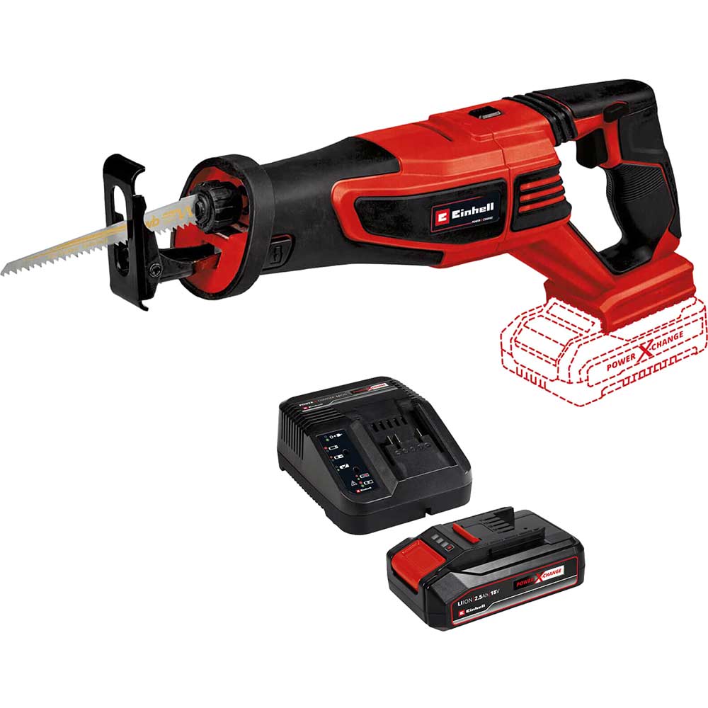 Image of Einhell TE-AP Li BL 18v Cordless Brushless Reciprocating Saw 1 x 2.5ah Li-ion Charger No Case