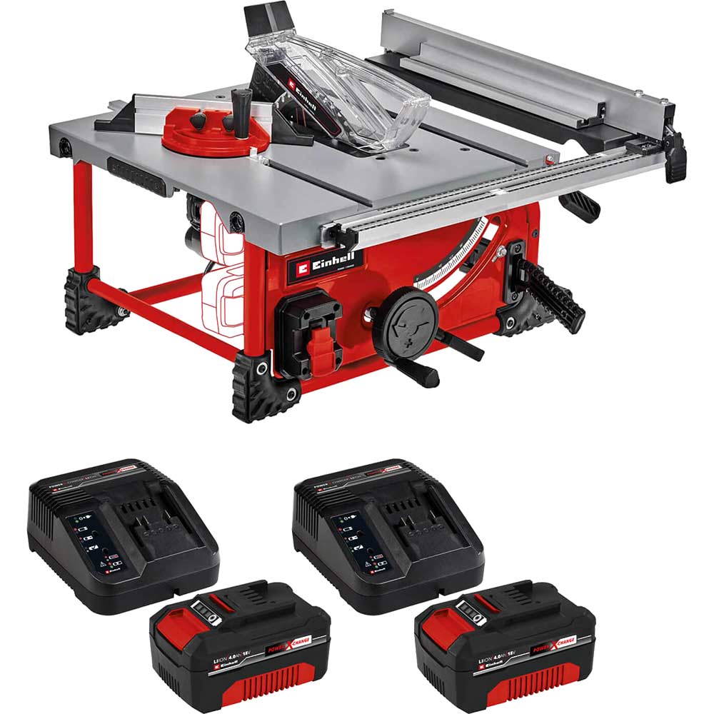 Einhell TE-TS 36/210 Li 36v Cordless Table Saw 210mm 2 x 4ah Li-ion Twin or Dual Battery Charger No Case