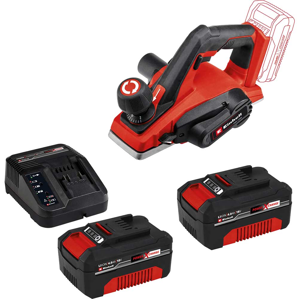 Einhell TE-PL 18/82 Li 18v Cordless Planer 2 x 4ah Li-ion Battery Charger No Case