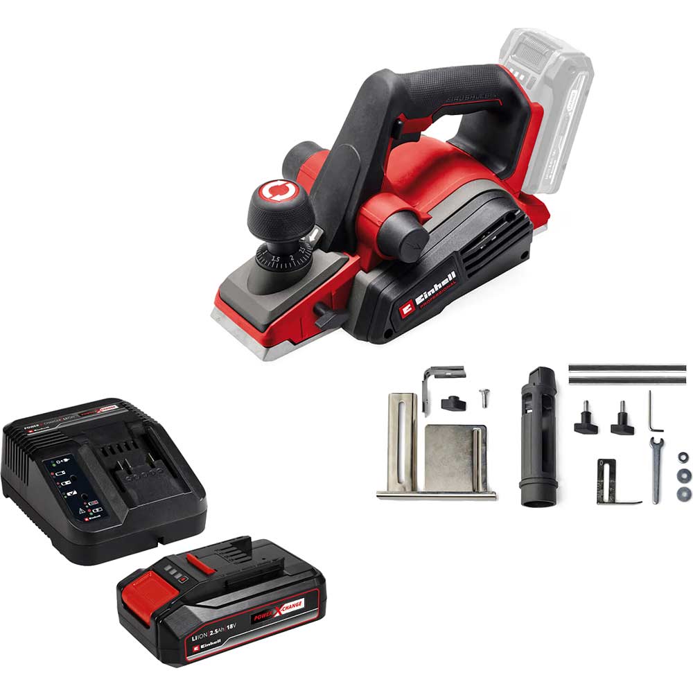 Einhell Professional TP-PL 18/3 Li BL 18v Cordless Brushless Planer 1 x 2.5ah Li-ion Battery Charger No Case