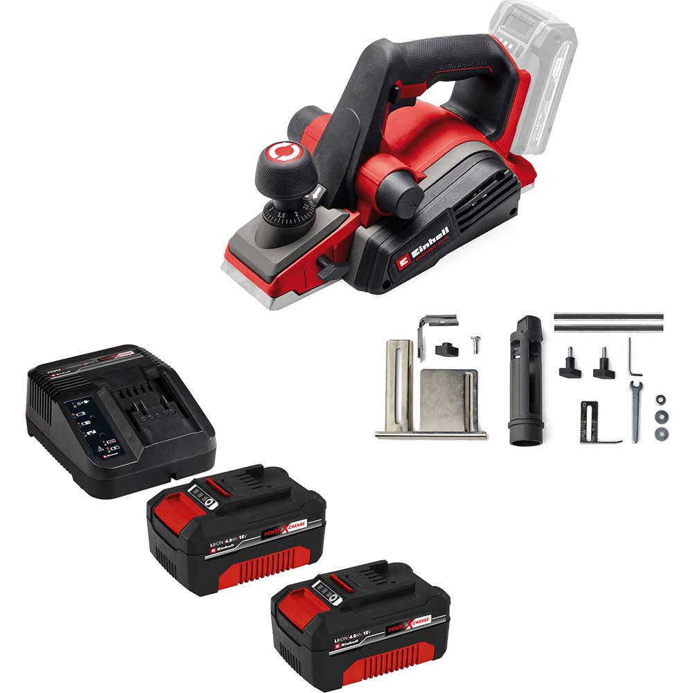Einhell Professional TP-PL 18/3 Li BL 18v Cordless Brushless Planer 2 x 4ah Li-ion Battery Charger No Case