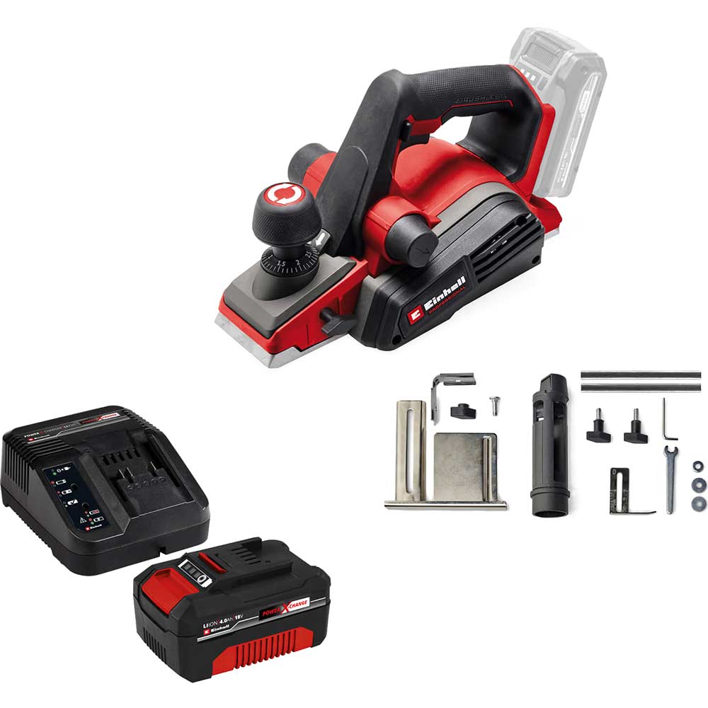 Einhell Professional TP-PL 18/3 Li BL 18v Cordless Brushless Planer 1 x 4ah Li-ion Battery Charger No Case