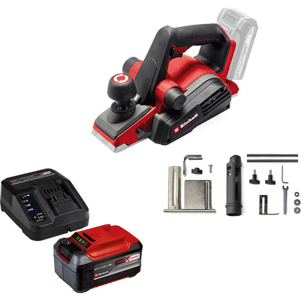 Einhell Professional TP-PL 18/3 Li BL 18v Cordless Brushless Planer 1 x 5.2ah Li-ion Battery Charger No Case