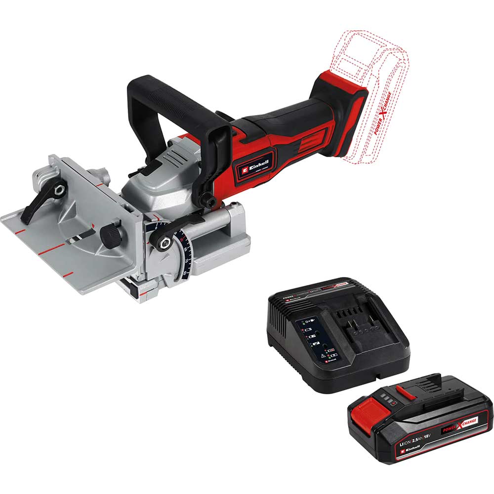 Image of Einhell TE-BJ 18 Li 18v Cordless Biscuit Jointer 1 x 2.5ah Li-ion Charger No Case