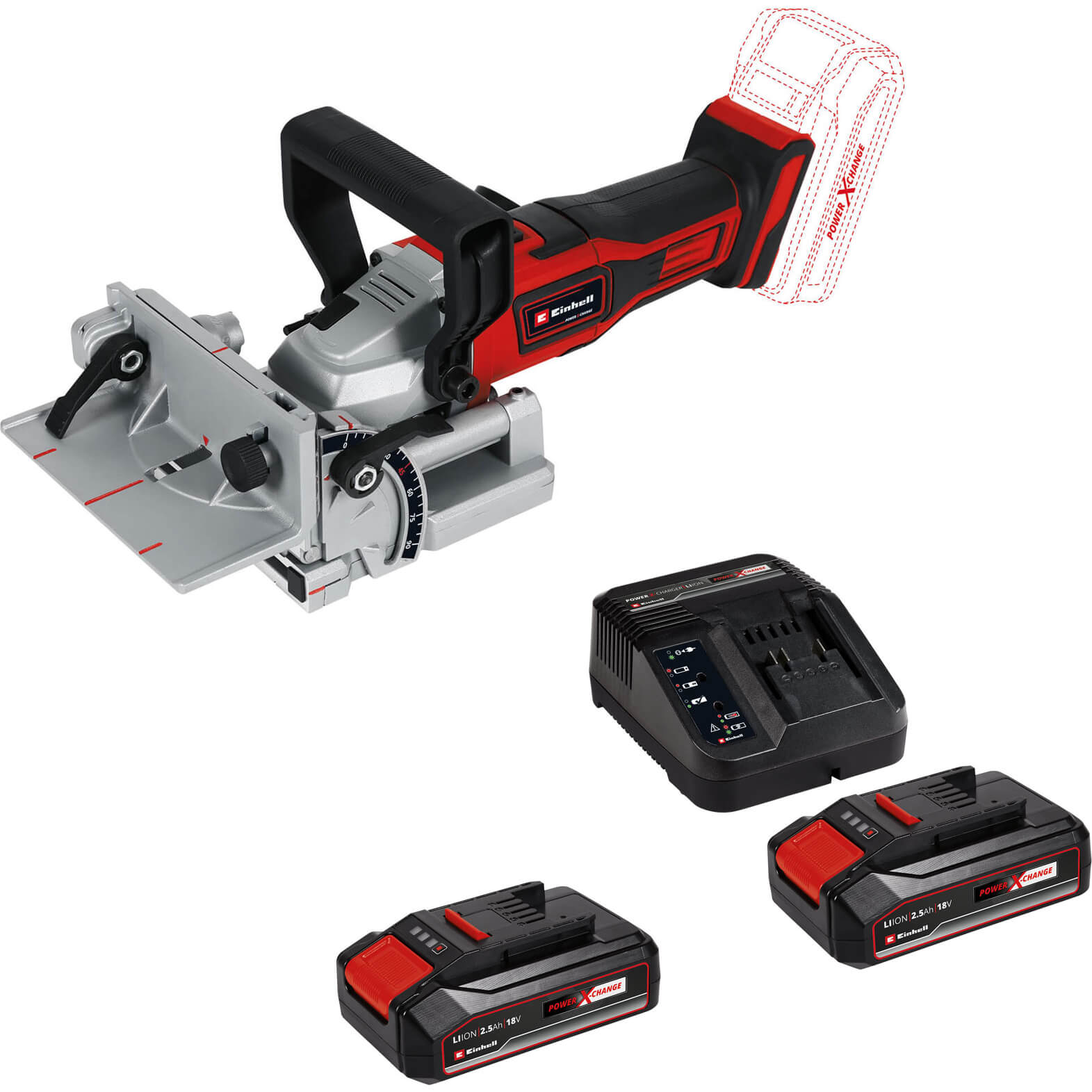 Image of Einhell TE-BJ 18 Li 18v Cordless Biscuit Jointer 2 x 2.5ah Li-ion Charger No Case