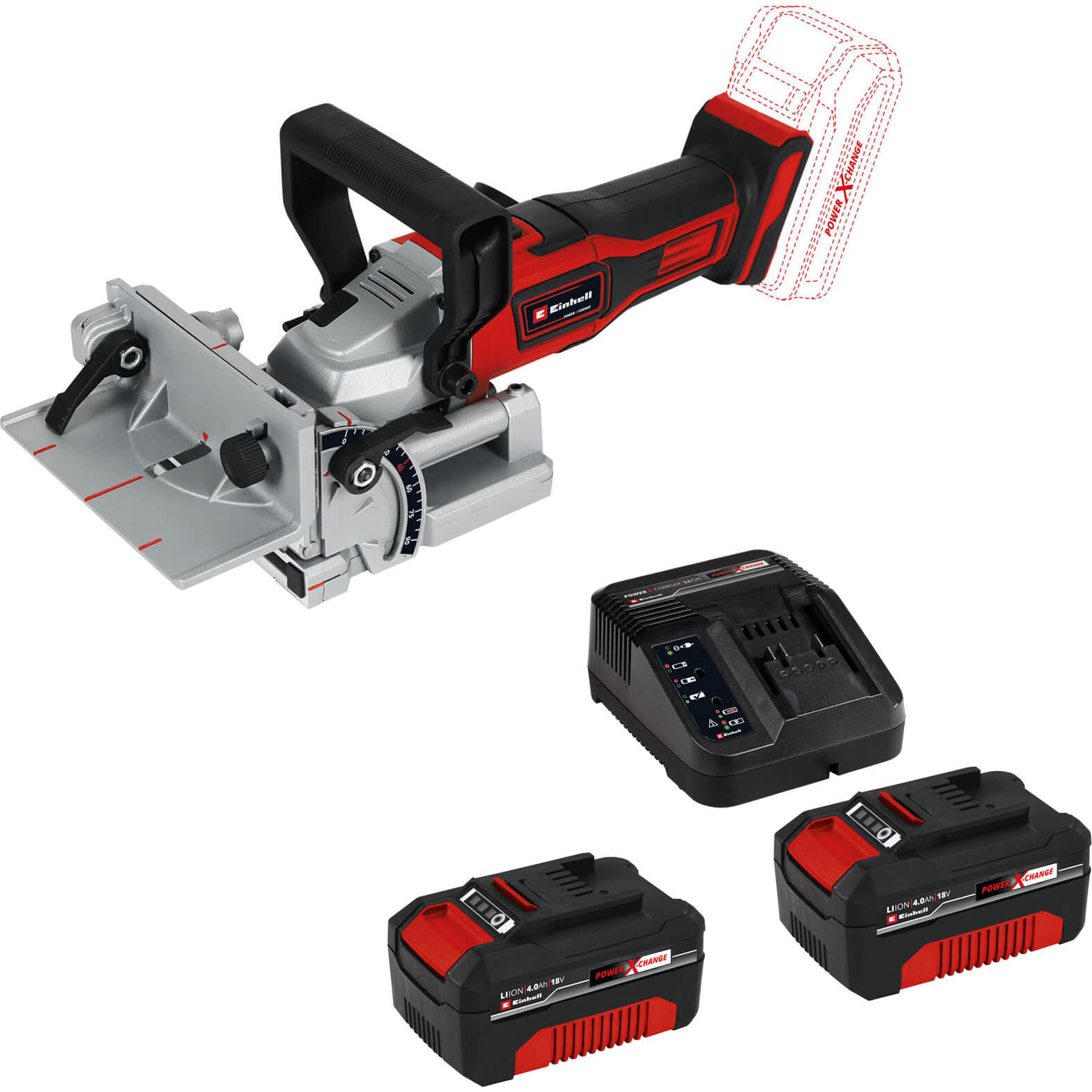 Image of Einhell TE-BJ 18 Li 18v Cordless Biscuit Jointer 2 x 4ah Li-ion Charger No Case