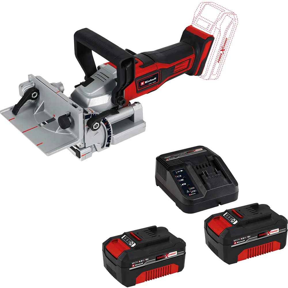 Image of Einhell TE-BJ 18 Li 18v Cordless Biscuit Jointer 2 x 4ah Li-ion Charger No Case