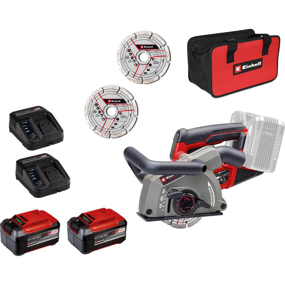 Einhell Professional TP-MA 36/30 Li BL 36v Cordless Brushless Wall Chaser 2 x 5.2ah Li-ion Twin or Dual Battery Charger Bag
