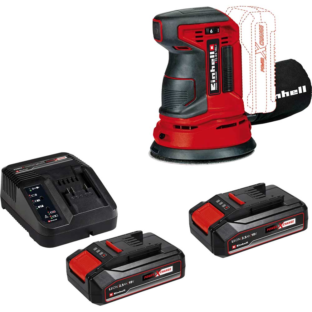 Einhell TE-RS 18 Li 18v Cordless Rotating Disc Sander 125mm 2 x 2.5ah Li-ion Charger No Case